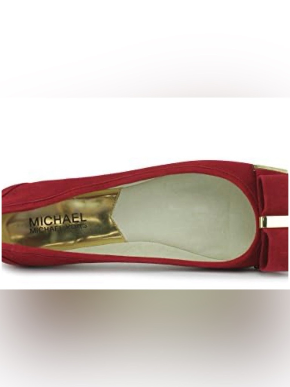 MICHAEL KORS KIERA BURGUNDY SUEDE BALLET FLAT WITH BIW AND GOLD ACCENT SIZE 9 - Picture 4 of 10